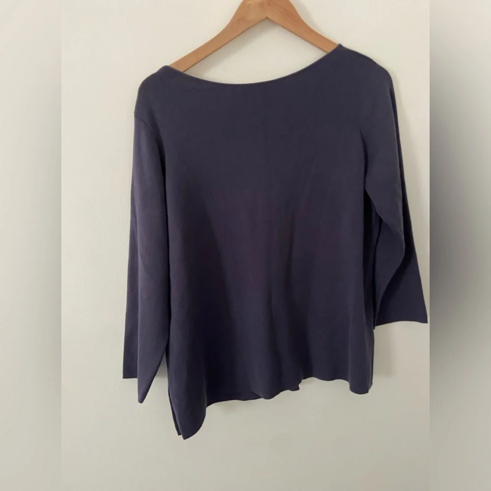 NWOT Peruvian Connection Pima Cotton Button Cardigan Dark Purple Size XL - Picture 4 of 5